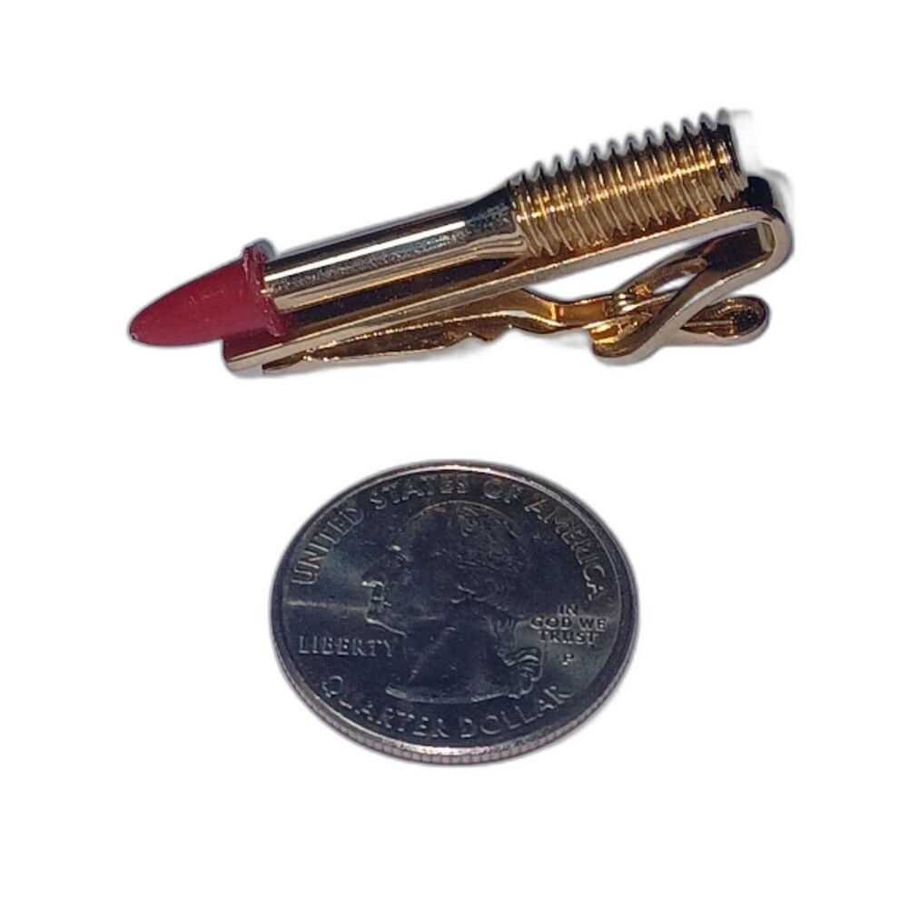 Rare vintage screw tie clasp it even has Red cap most do not have  a gift 4 him